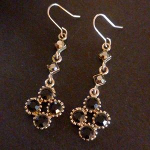 Silver and black elegant earrings